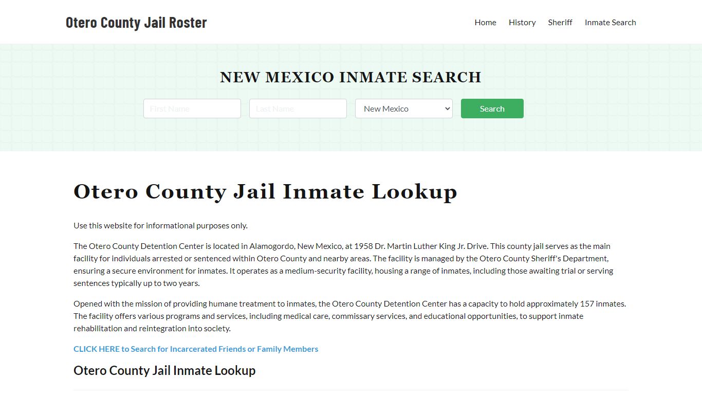 Otero County Jail Roster Lookup, NM, Inmate Search