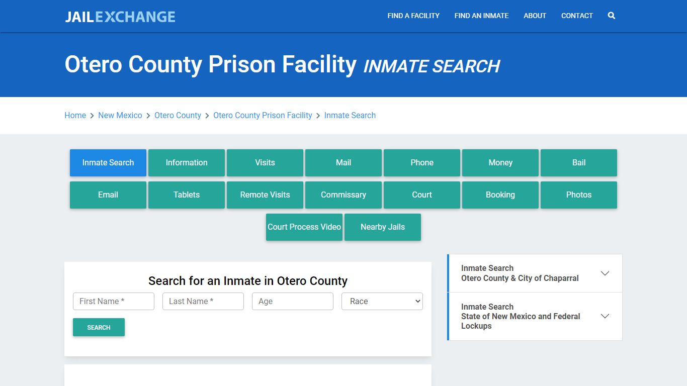 Otero County Prison Facility Inmate Search - Jail Exchange